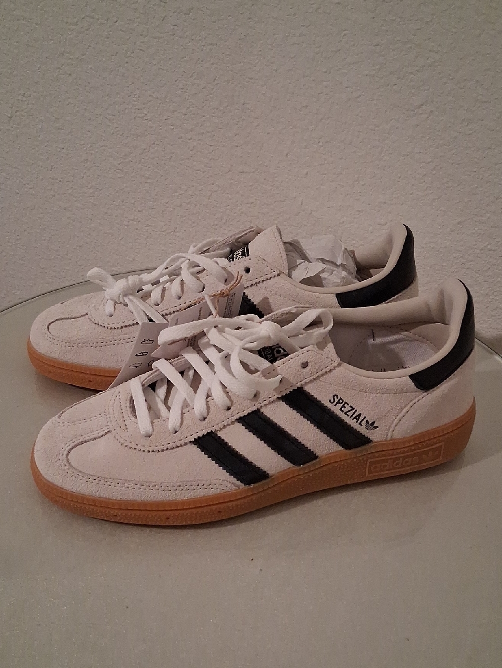 adidas Spezial White Black Suede Low-Top Sneakers with Gum Sole